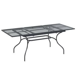 vidaXL Mesa de Comedor de Malla Extensible Gris antracita Acero