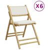 vidaXL Sillas de bistr&oacute; plegables con cojines 6 uds bamb&uacute; blanco crema