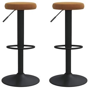 vidaXL Taburetes de cocina 2 unidades terciopelo marr&oacute;n