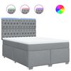 vidaXL Cama box spring con colch&oacute;n tela gris claro 160x200 cm