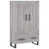vidaXL Aparador alto madera de ingenier&iacute;a gris Sonoma 69,5x31x115 cm