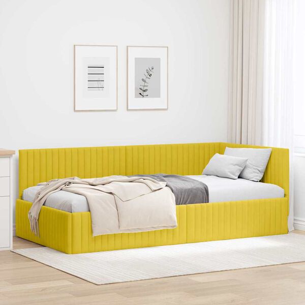 vidaXL Estructura de cama en esquina Amarillo 100 cm x 200 cm