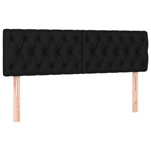 vidaXL Cabeceros tela negro 160x7x78/88 cm