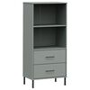 vidaXL Librer&iacute;a con 2 cajones OSLO madera maciza gris 60x35x128,5 cm