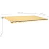 vidaXL Toldo autom&aacute;tico LED sensor de viento amarillo blanco 600x300cm
