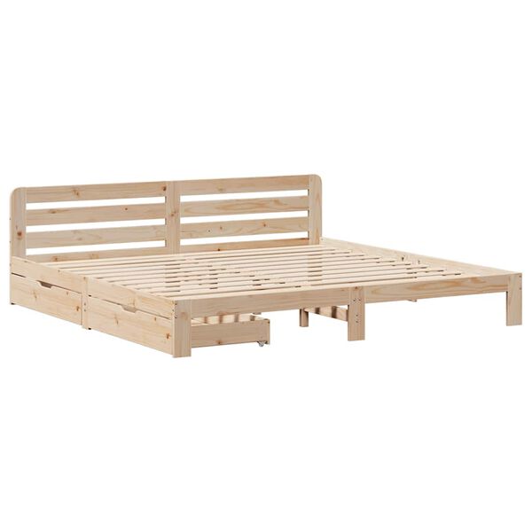 vidaXL Estructura de cama sin colch&oacute;n madera maciza de pino 200x200 cm