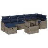 vidaXL Conjunto de sof&aacute; de jard&iacute;n 8 uds. Gris rat&aacute;n sint&eacute;tico