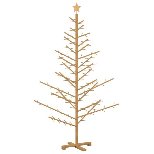 vidaXL Árbol de Navidad de madera Marrón 180 cm Madera maciza de pino