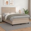 vidaXL Cama box spring con colch&oacute;n cuero sint&eacute;tico capuchino 140x200cm