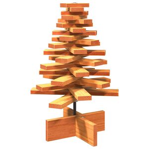 vidaXL &Aacute;rbol de Navidad de adorno madera maciza pino marr&oacute;n cera 60 cm