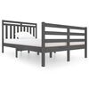 vidaXL Estructura de cama madera maciza gris 120x200 cm