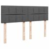 vidaXL Cama box spring con colch&oacute;n tela gris oscuro 140x200 cm