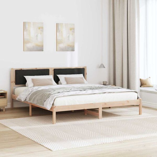 vidaXL Estructura de cama Negro 200 x 200 cm Madera de pino macizo