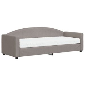 vidaXL Sof&aacute; cama con colch&oacute;n tela gris taupe 80x200 cm