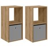 vidaXL Mesita de Noche 2 pcs Roble artesanal 35 x 32 x 68,5 cm