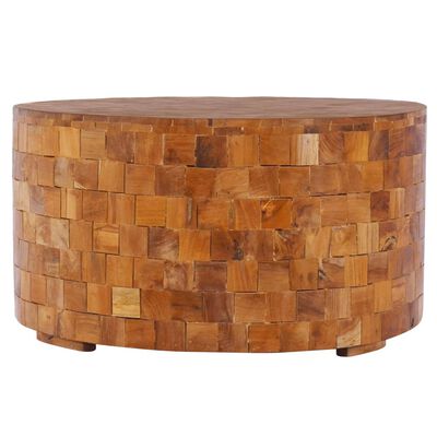 vidaXL Mesa de centro de madera maciza de teca 60x60x35 cm