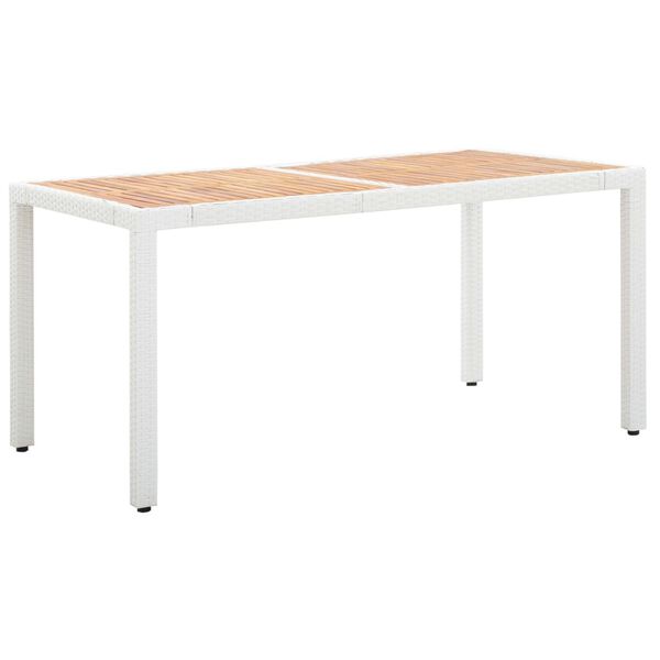 vidaXL Juego de comedor de jard&iacute;n 7 piezas rat&aacute;n sint&eacute;tico blanco