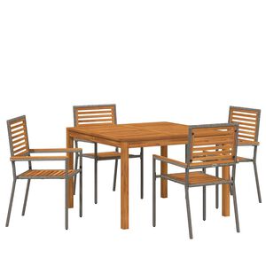 vidaXL Conjunto de Comedor de Jard&iacute;n 5 uds. Gris