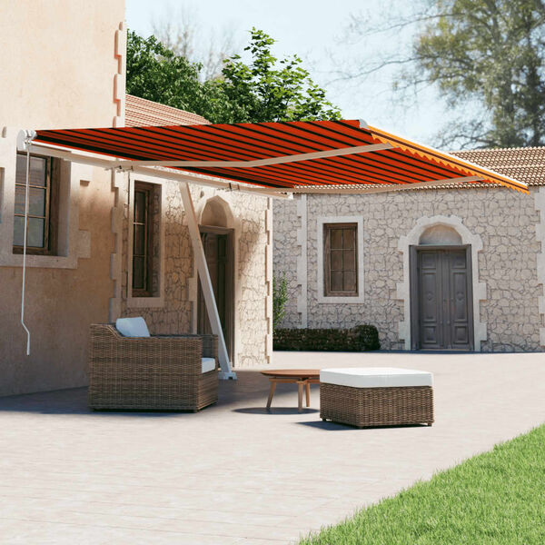 vidaXL Toldo de pie autom&aacute;tico naranja y marr&oacute;n 600x300 cm