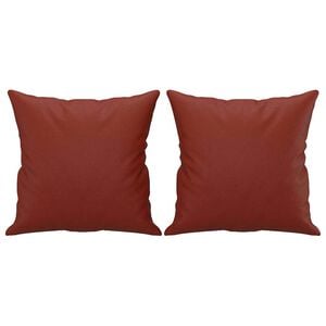 vidaXL Cojines decorativos 2 uds cuero sint&eacute;tico rojo tinto 40x40 cm