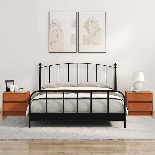 vidaXL Mesas de noche con caj&oacute;n 2 pcs Marr&oacute;n cera 40 x 30.5 x 35.5 cm