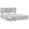 vidaXL Estructura de cama Gris Concreto 200 x 200 cm Madera Ingenieril