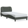 vidaXL Estructura de cama con LED sin colchón Hvar tela gris oscuro 90x190 cm