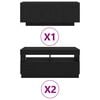 vidaXL Conjunto de mueble de TV 3 pcs Negro 260 x 35 x 40 cm