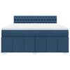 vidaXL Cama box spring con colch&oacute;n tela azul 180x200 cm
