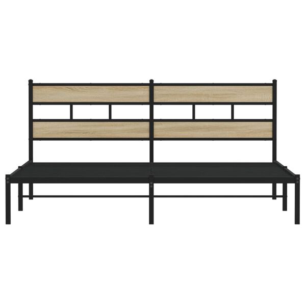 vidaXL Estructura de cama sin colchón metal roble Sonoma 183x213 cm