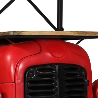 vidaXL Botellero forma de tractor madera maciza de mango 49x31x172 cm