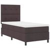 vidaXL Cama tipo Box Spring con colch&oacute;n Marr&oacute;n Oscuro 90 x 190 cm tela
