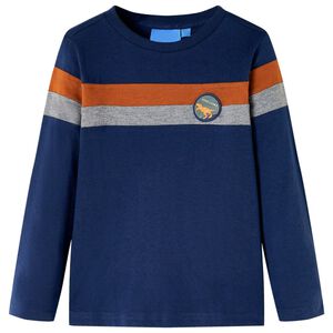 Camiseta infantil de manga larga azul marino 104