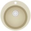 vidaXL Fregadero de cocina de granito con un seno redondo beige