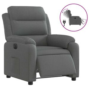 vidaXL Sill&oacute;n reclinable el&eacute;ctrico de tela gris oscuro