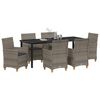 vidaXL Conjunto de Comedor de Jard&iacute;n 7 pcs Gris rat&aacute;n sint&eacute;tico