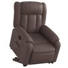 vidaXL Sill&oacute;n reclinable elevable cuero sint&eacute;tico marr&oacute;n