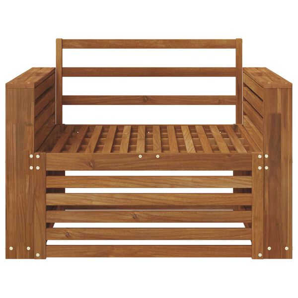 vidaXL 2 Pieza Sof&aacute; con reposabrazos Madera de Acacia S&oacute;lida Natural