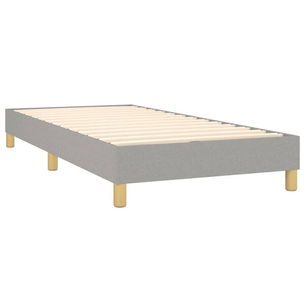 vidaXL Cama box spring con colch&oacute;n tela gris claro 80x200 cm