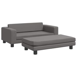 vidaXL Cama de perros con extensi&oacute;n cuero sint&eacute;tico gris 100x50x30 cm