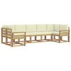 vidaXL Conjunto de sof&aacute;s de exterior con coj&iacute;n 7 pcs Blanco y Crema