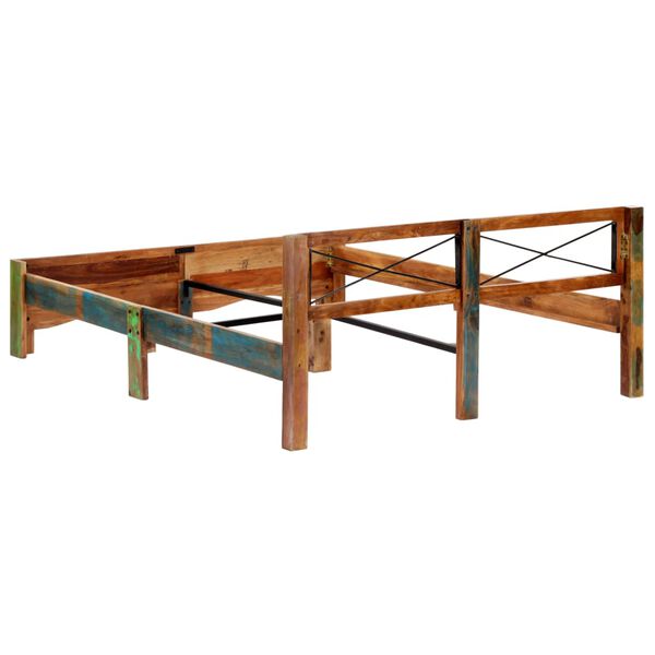 vidaXL Estructura de cama de madera maciza reciclada 160x200 cm