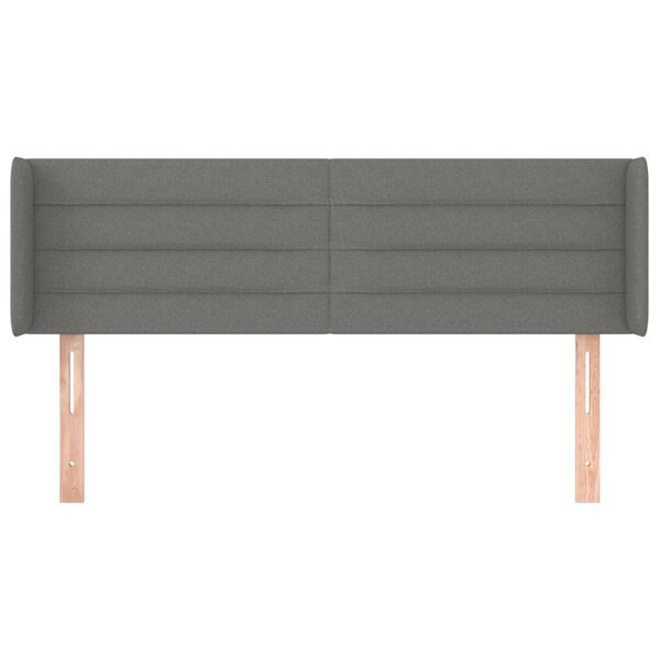 vidaXL Cabecero de tela gris oscuro 147x16x78/88 cm