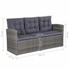 vidaXL Set de muebles de jard&iacute;n 6 pzas y cojines rat&aacute;n sint&eacute;tico gris