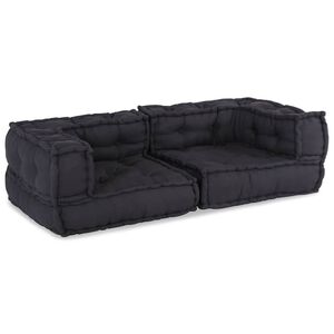 vidaXL Sof&aacute; modular de 2 plazas tela antracita 140x70x36 cm