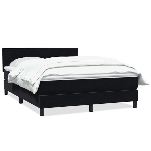 vidaXL Cama box spring con colch&oacute;n terciopelo negro 160x210 cm