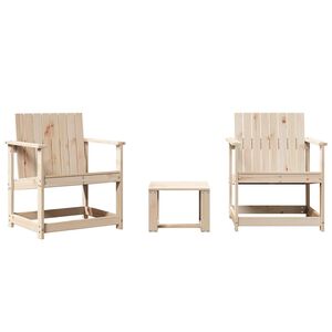 vidaXL Juego de muebles de jard&iacute;n 3 piezas madera maciza de pino
