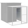 vidaXL Gallinero con corral acero galvanizado gris claro 165x251x181cm