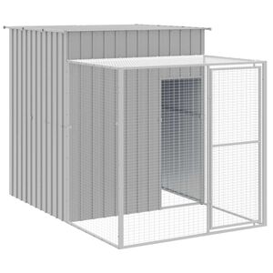 vidaXL Gallinero con corral acero galvanizado gris claro 165x251x181cm