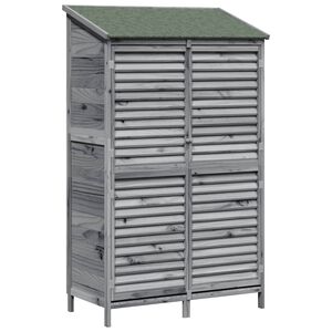 vidaXL Cobertizo de Jard&iacute;n Gris 106 x 56 x 176,5 cm